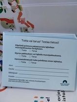 Pisteellämme pääsi testaamaan tietojaan muovin kierrätyksestä ja samalla osallistumaan arvontaan.